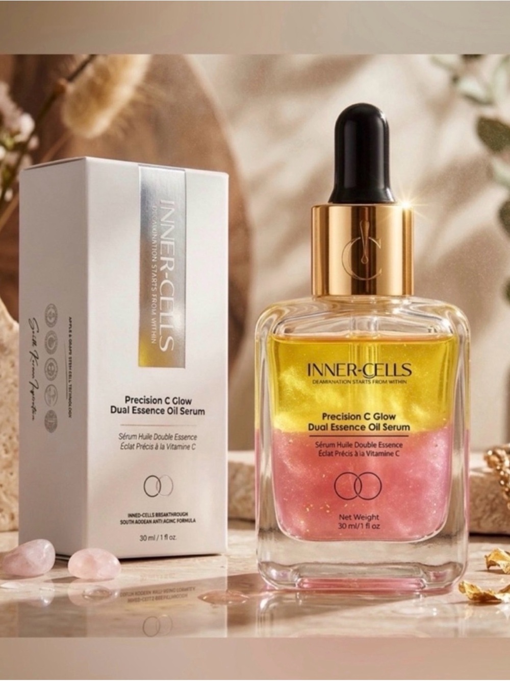 Inner-Cells Precision Vitamin C Glow Dual Essence Oil Serum - Retail $400